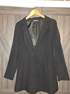 SHEIN Black Satin-Lined Blazer Dress